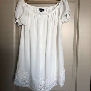 Lulu's white off the shoulder dress, medium